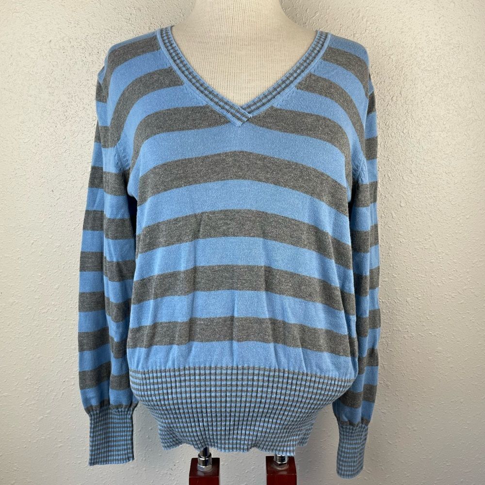 Liz Claiborne V-Neck Sweater Top Size L EUC